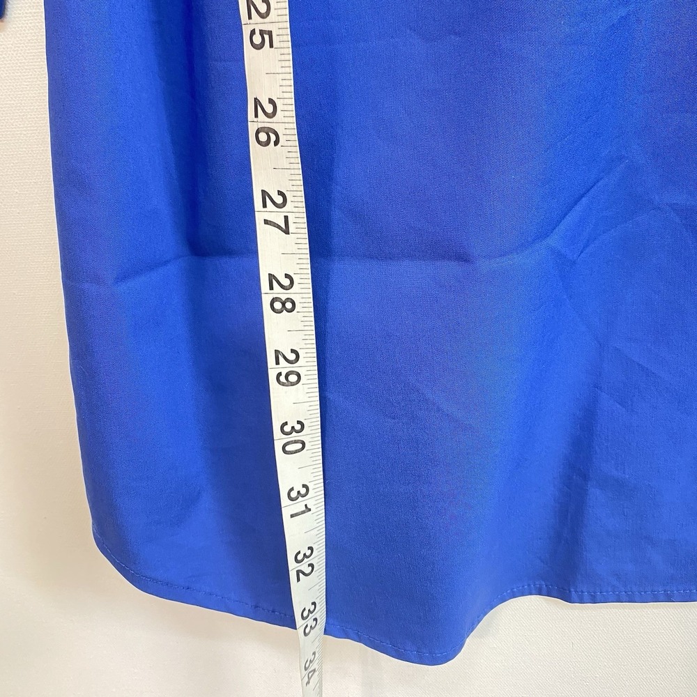 Soft Surroundings Tunic Shirt 2X Royal Blue Cold Shoulder Long Sleeve Cotton - Picture 6 of 8
